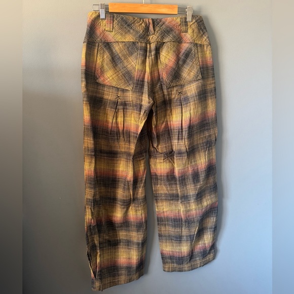 Free People Birch Plaid Pant Women's Size 6 Boho Relaxed Fit - Picture 7 of 11